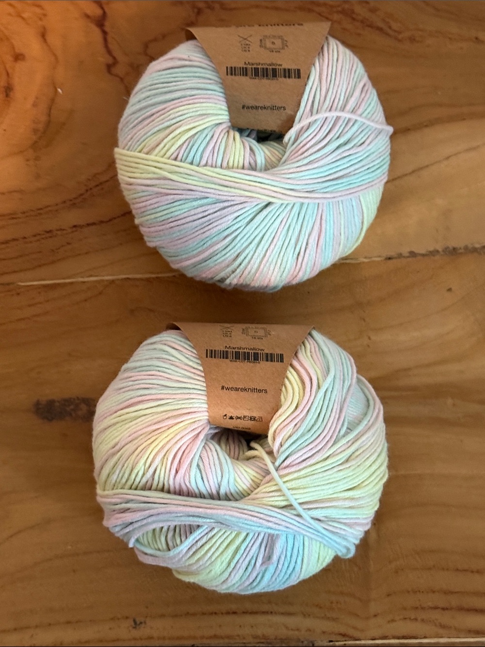 WAK We Are Knitters 100% Pima Cotton Yarn Marshmallow Lot 2 100g / 3.5 oz Skein - Picture 3 of 6